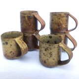 Cups + sandstone saucer by Puisaye Gaudry