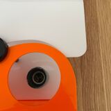 Vintage two-light wall lamp, ABS orange and white, France 1970