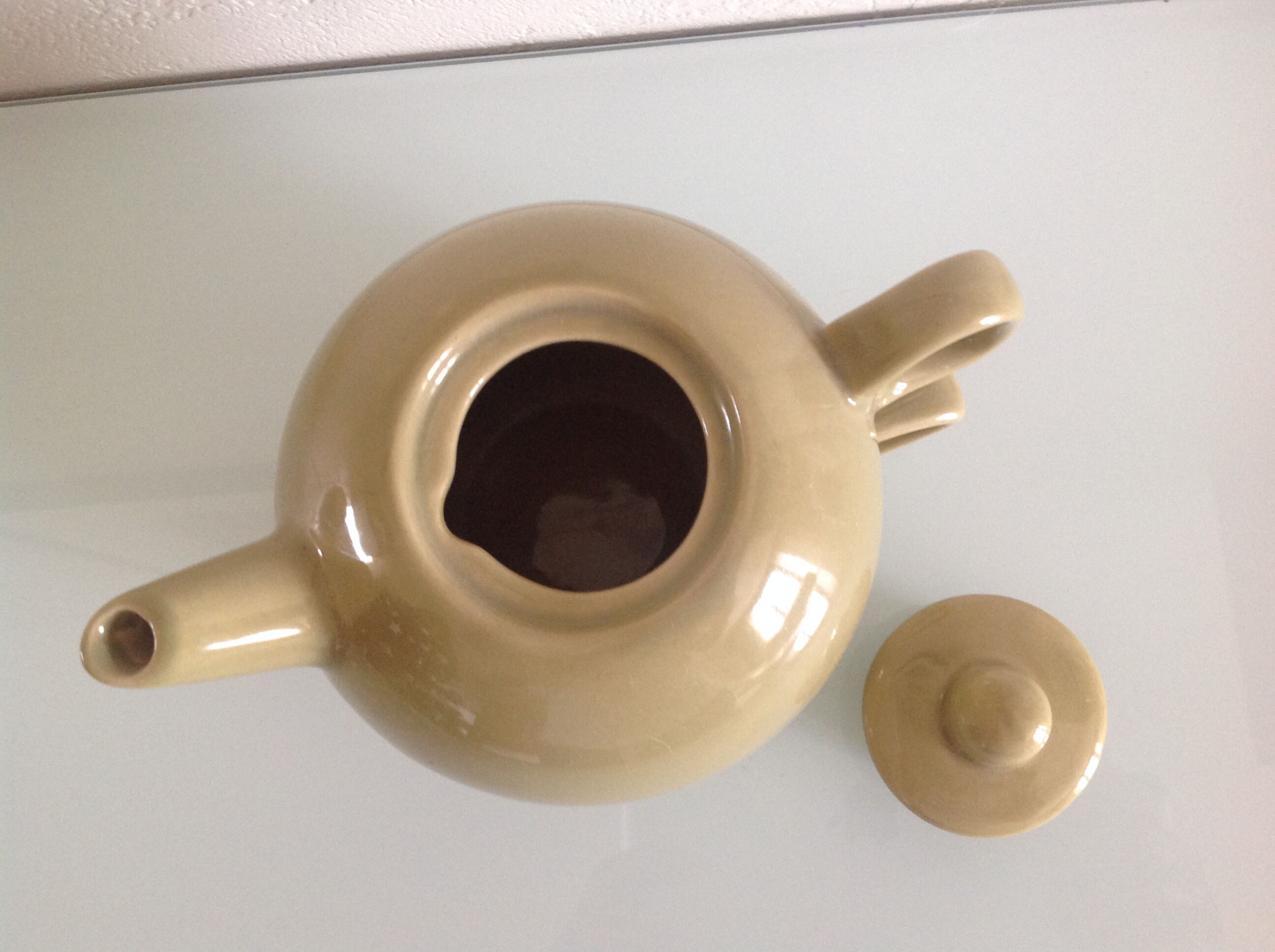 Théière vintage 2 en 1 avec tasse intégrée vert olive