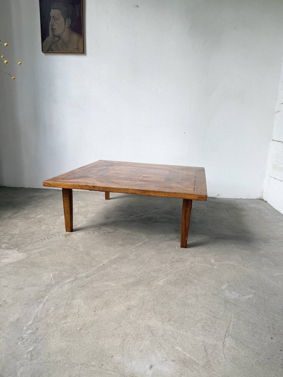 1940s inlaid oak coffee table