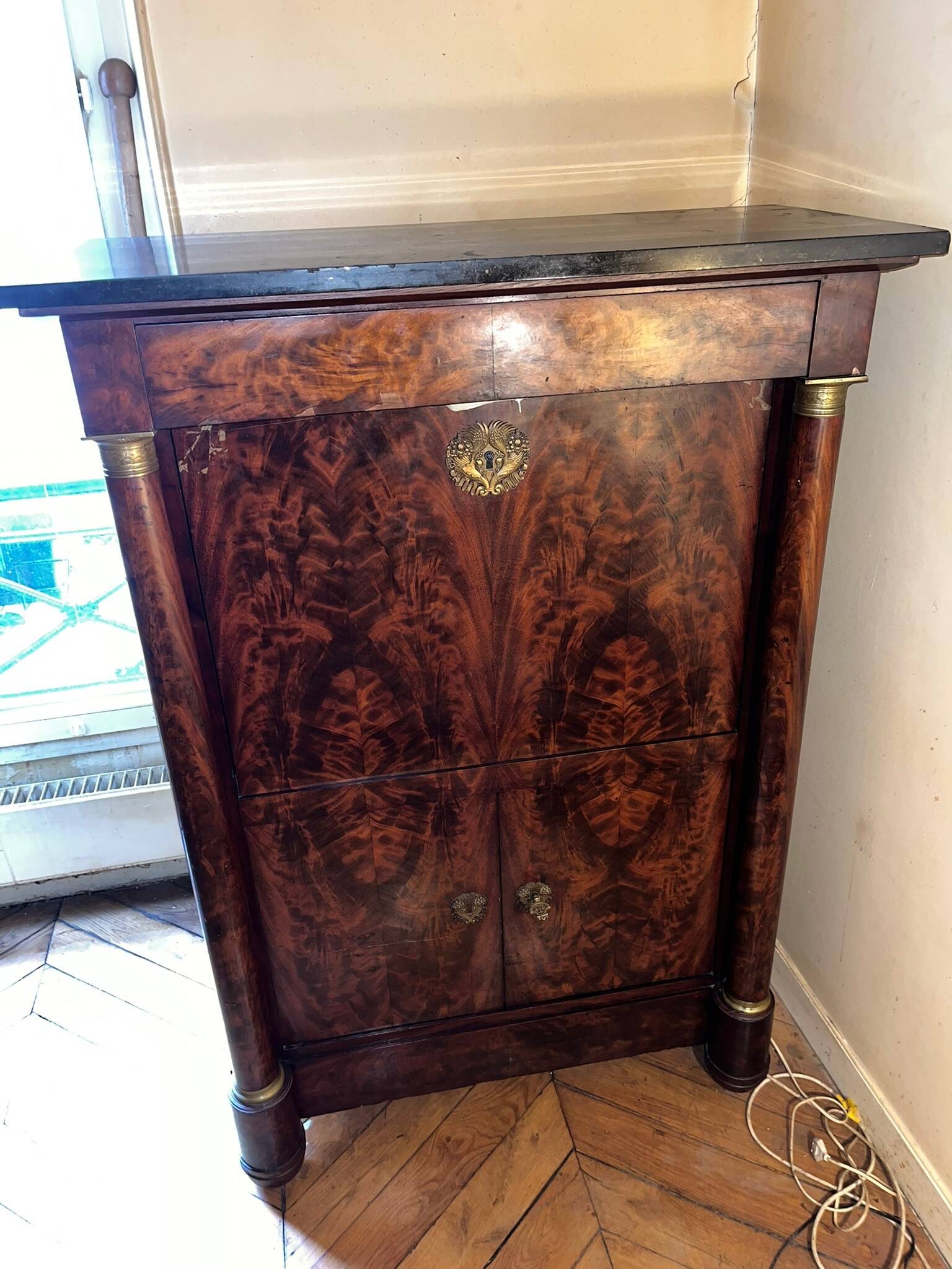 Secrétaire en acajou style Empire (XIXe siècle)