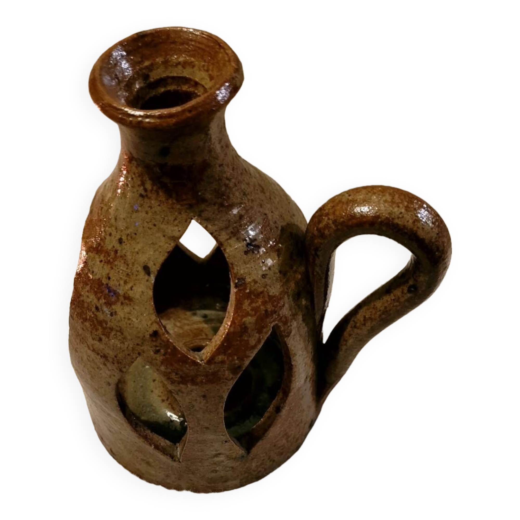 Vintage stoneware candle holder