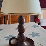 Brutalist style wooden lamp