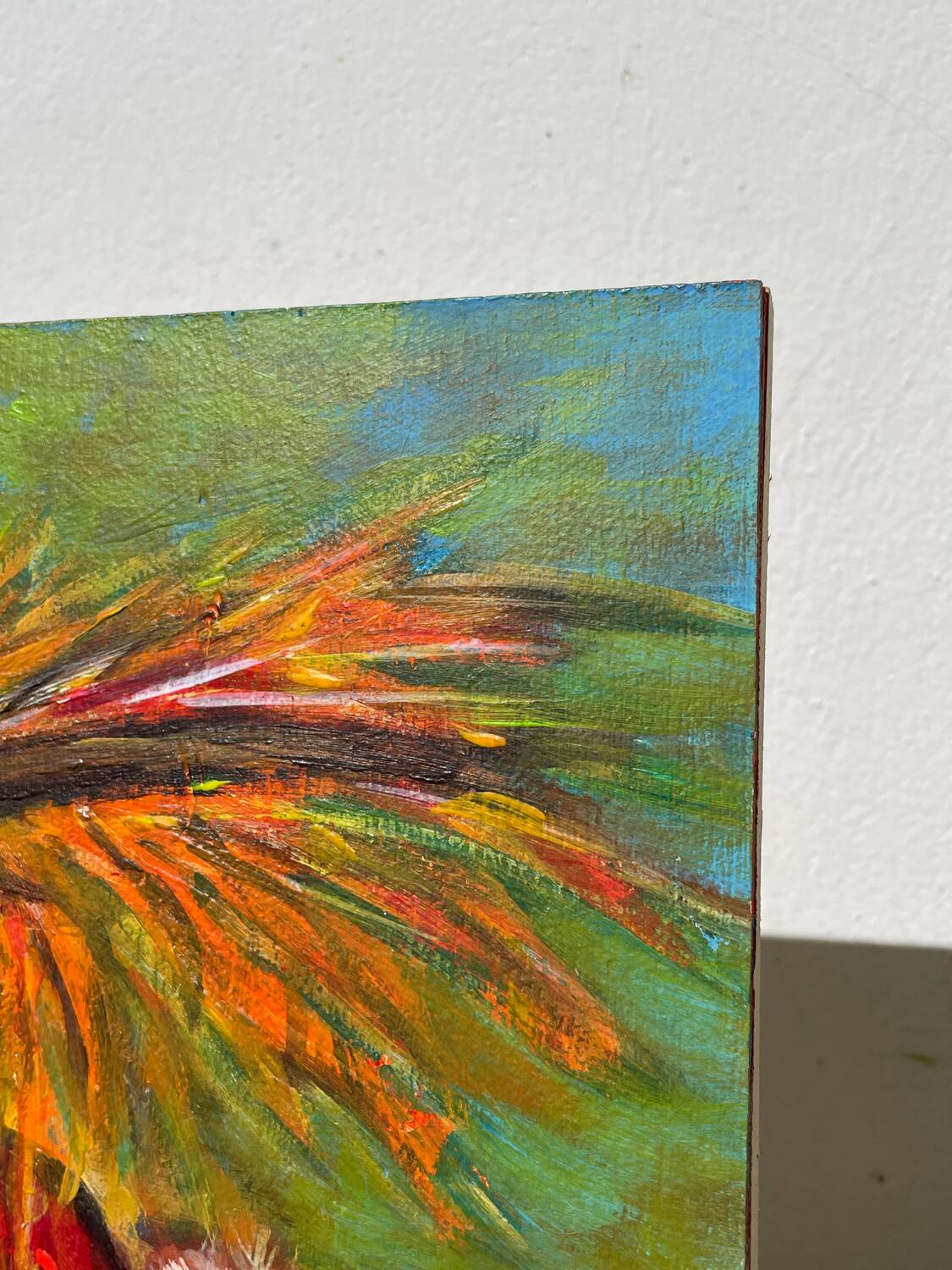 Painting of a woman in a field signed Lung