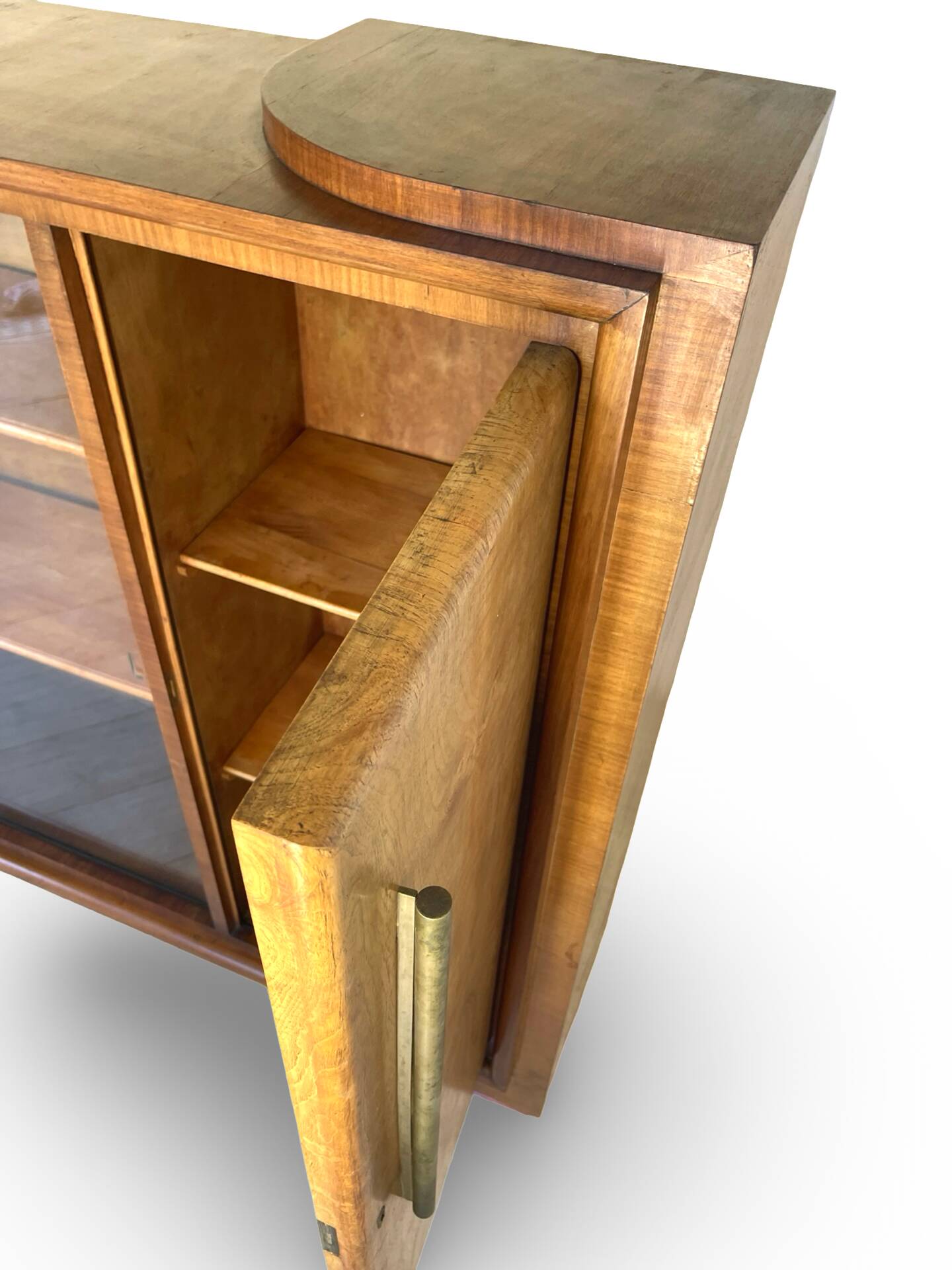 Striking Art Deco birch wood sideboard