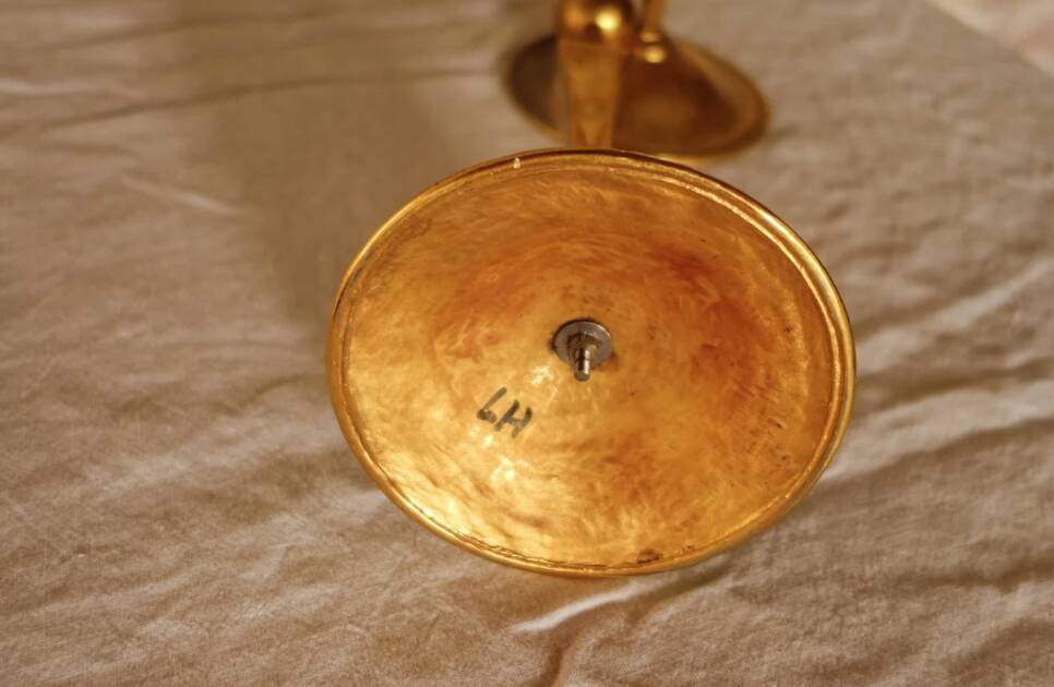 Contemporary brass candlesticks.