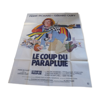 Old cinema poster "le coup du parapluie" pierre richard