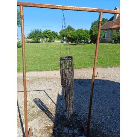 Vintage metal and plastic bead pendant light