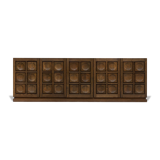 Brutalist credenza in oak dyed 1970 s