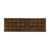 Brutalist credenza in oak dyed 1970 s