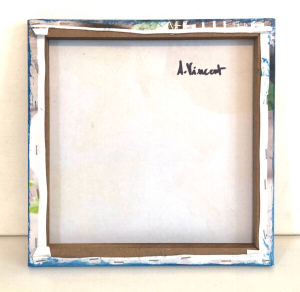 Tableau abstrait bleu noir