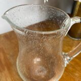 Biot bubbled and blown glass carafe