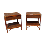 Pair of cane bedside tables