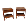 Pair of cane bedside tables