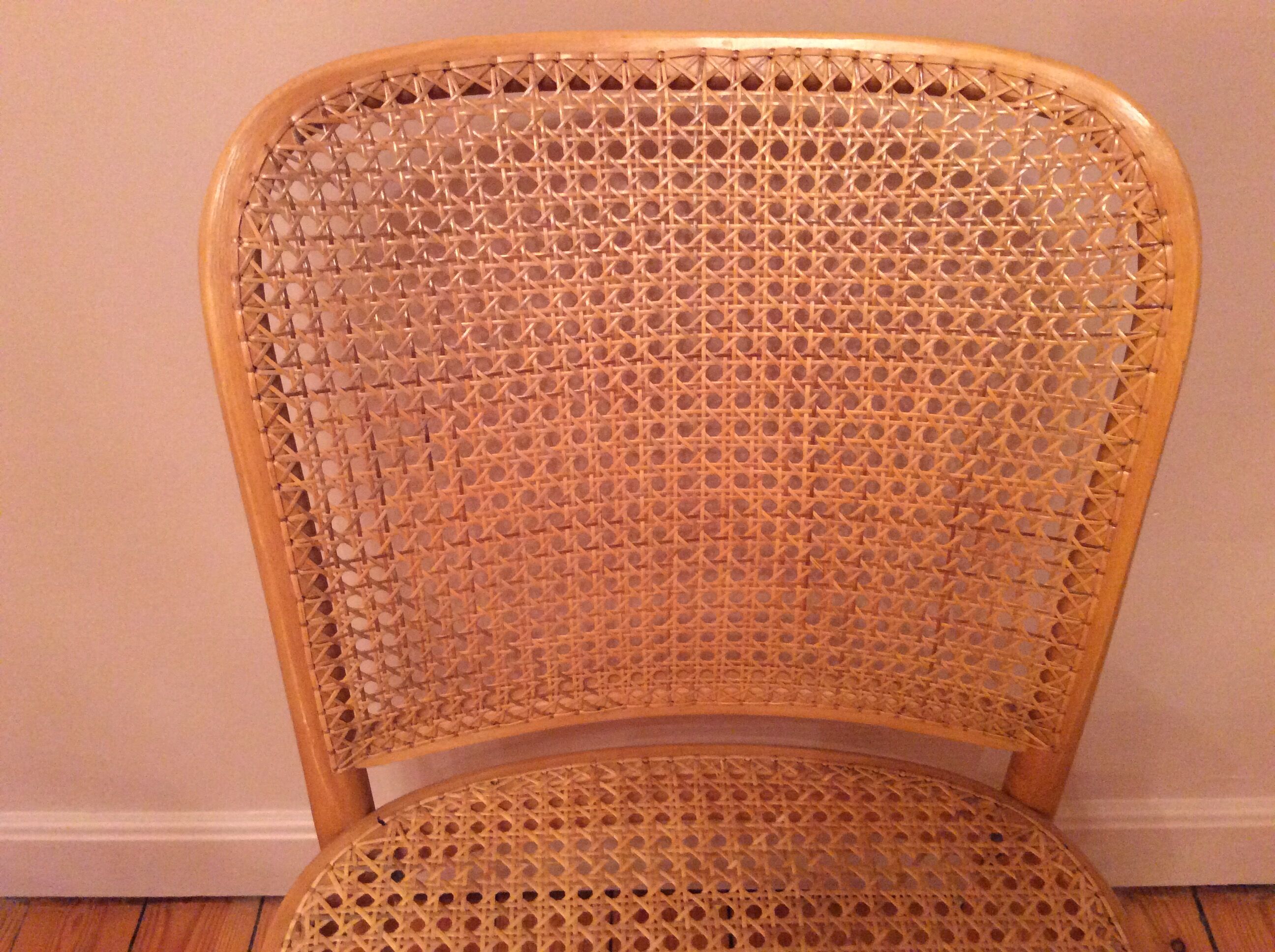 2 vintage canned chairs