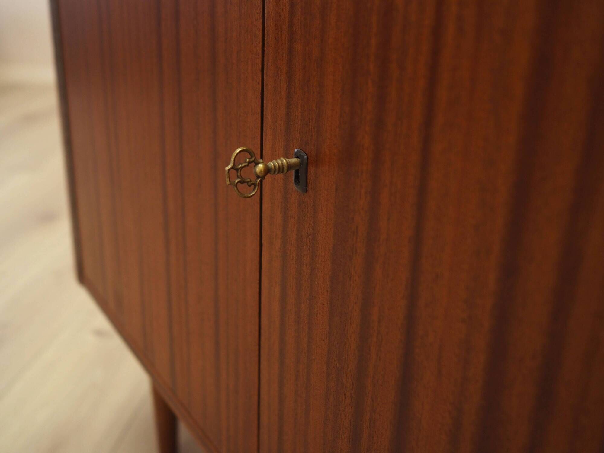 Mahogany Cabinet with Lock Meblosprzęt Poland 1970s