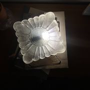 Vintage square wall lamp ceiling light with transparent glass flower.