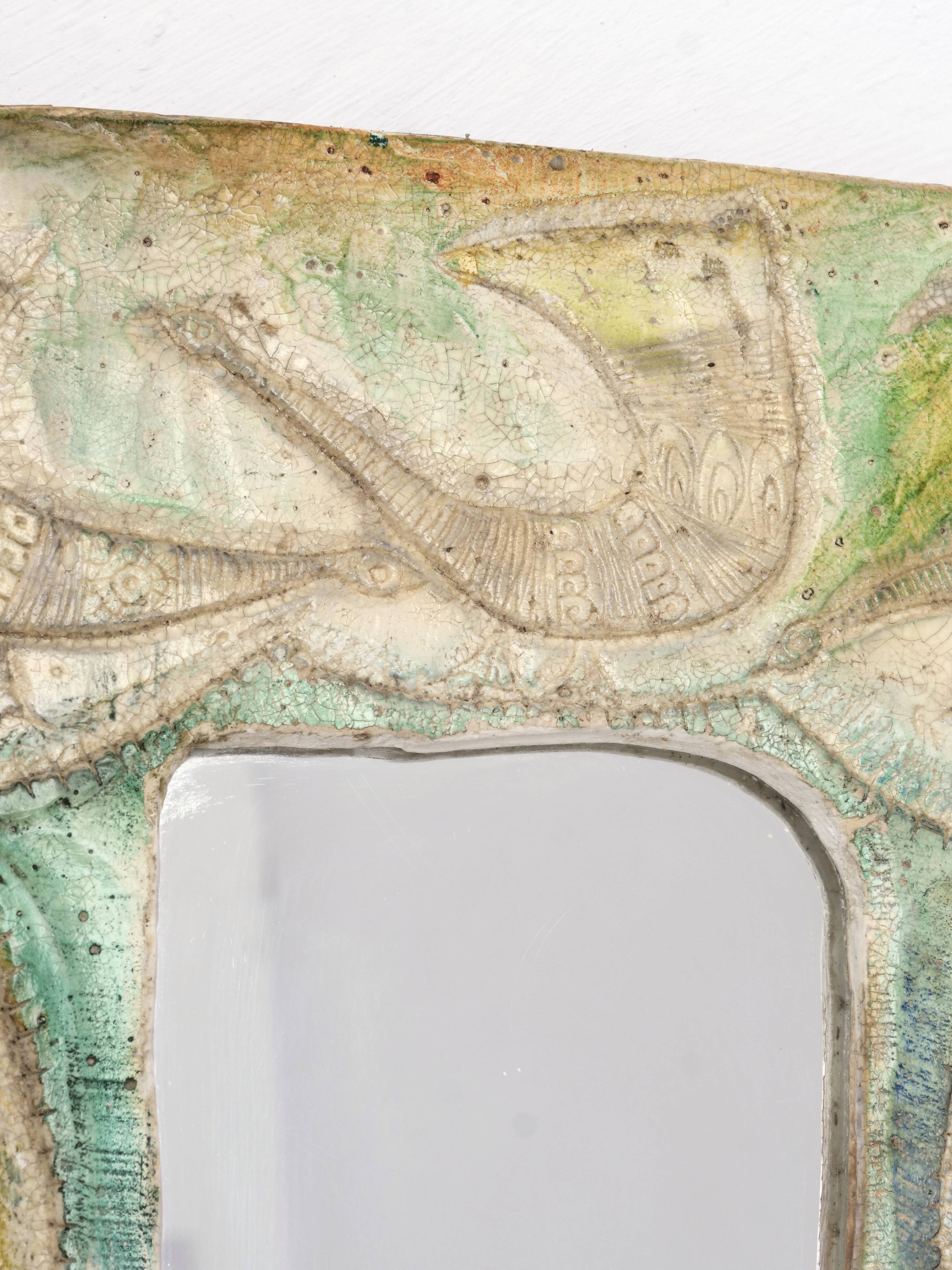 Decorative plaster mirror from the 70s