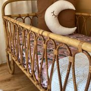 Rattan baby cot + custom bamboo mattress
