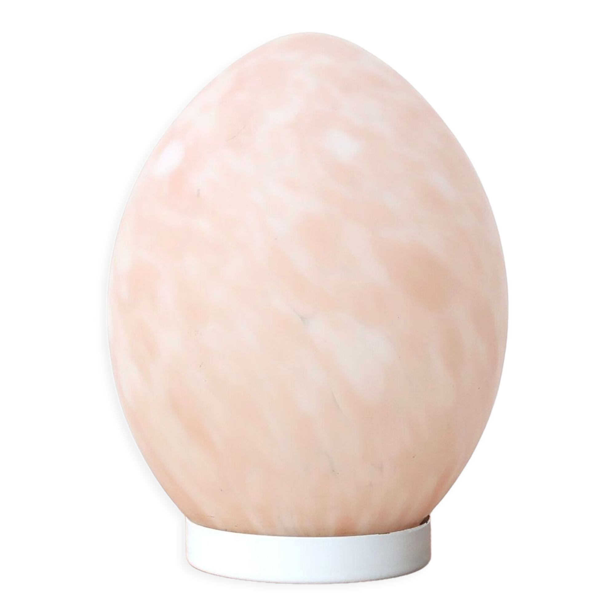 Pale pink opaque glass egg lamp, 60s