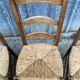 8 antique Vendée straw chairs in solid cherry wood.
