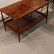 Coffee table / side table in mahogany with a rattan shelf.