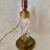 Lamp base glass and brass, 1950s