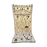 Tapis tribal marocain en laine berbère 262 x 117cm