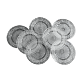 Set of 7 textured glass presentation plates