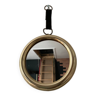 Vintage round medallion mirror from the 70s