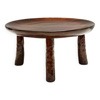 Brutalist Round Beech Coffee Table