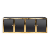 Enfilade en laiton et miroir des années 70 par michel pigneres c.1970