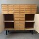 Vintage 20-drawer craft cabinet, 1960s in raw wood