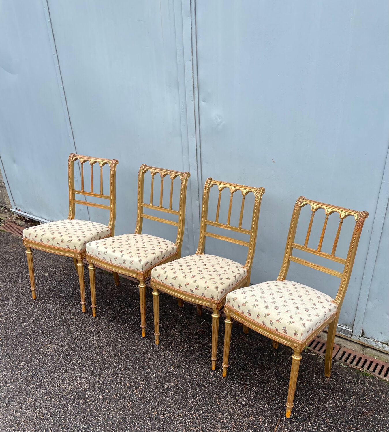 4 wooden chairs dore late nineteenth style louis xvi