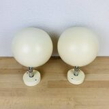 Pair of adjustable eyeball spotlights, space age style, 70s
