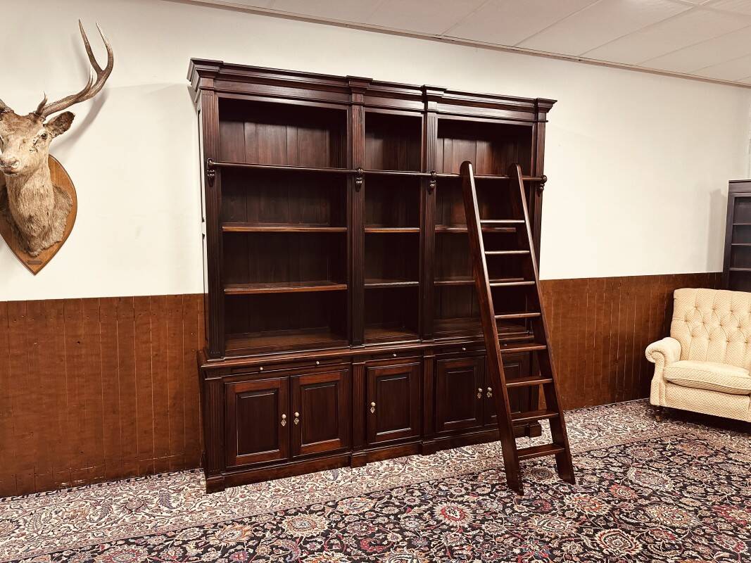 Classic English Mahogany Library Bookcase