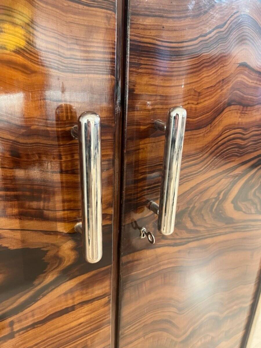 Bauhaus Wardrobe in Palisander Optic, Steel Tube and Chrome, Germany, 1930s