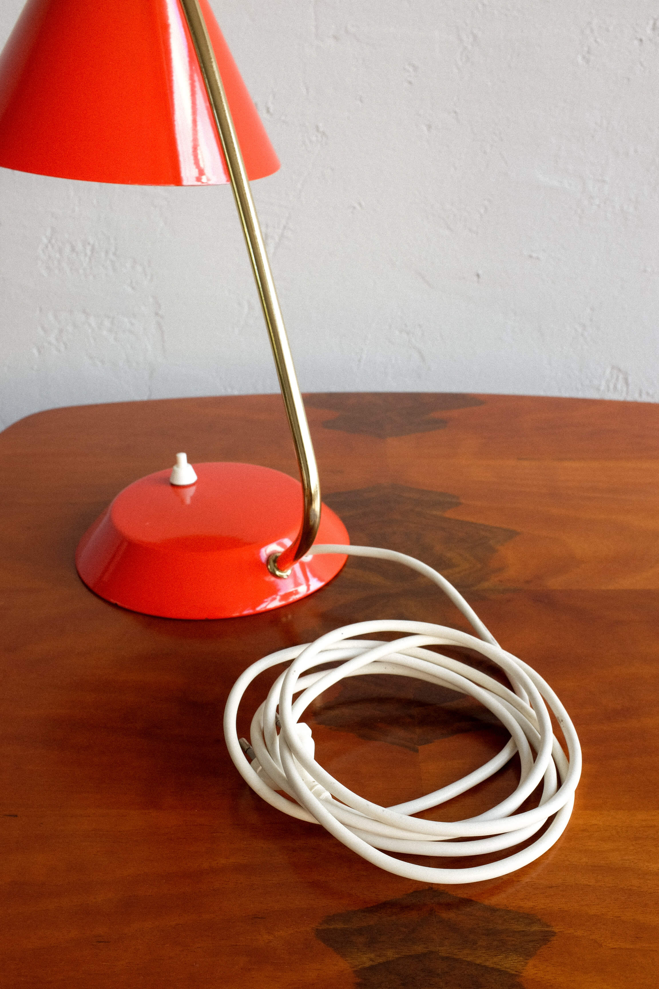 Vintage Red Table Lamp made by AKA Germany, 1960