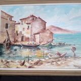Seascape, oil on canvas signed Benoit and dated 13.5.71