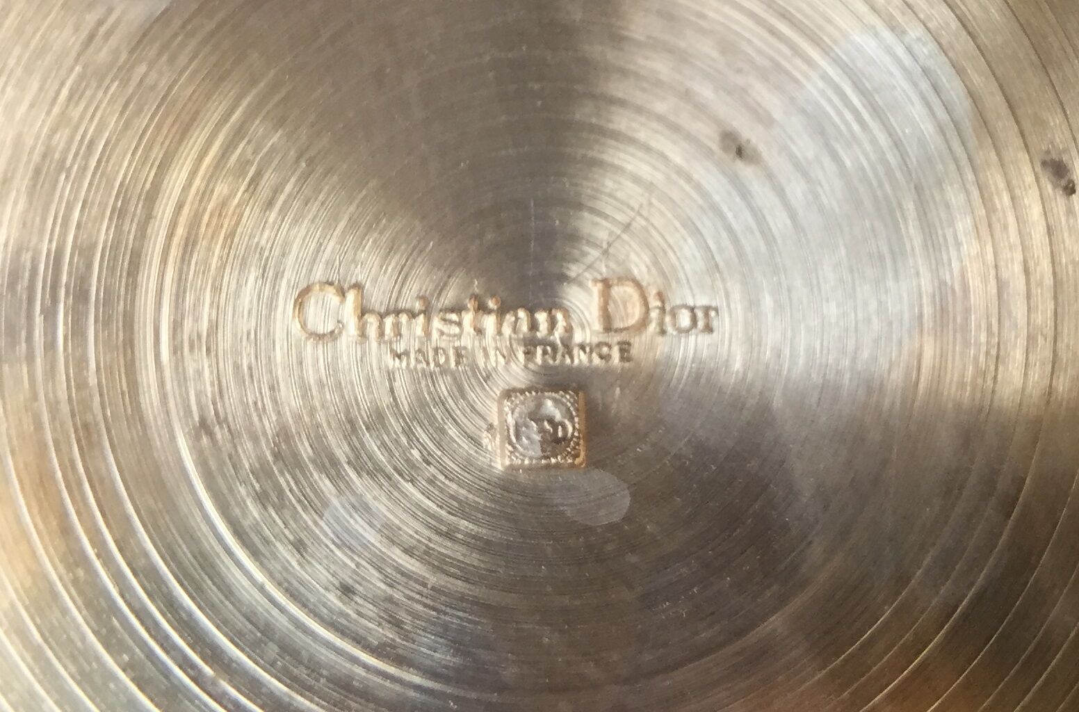 Christian Dior silver metal vase