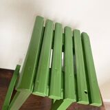 Wooden slatted stool