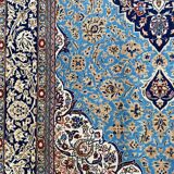 Ancient Persian carpet Ghoom wool and silk 142x222 cm