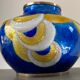 Azar Laguionie modernist art deco vase in Limoges enamels