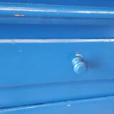 Old sideboard, blue wooden dresser 1960