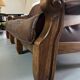 Ensemble Canapé et 2 Fauteuils Années 60 en Bois et Cuir