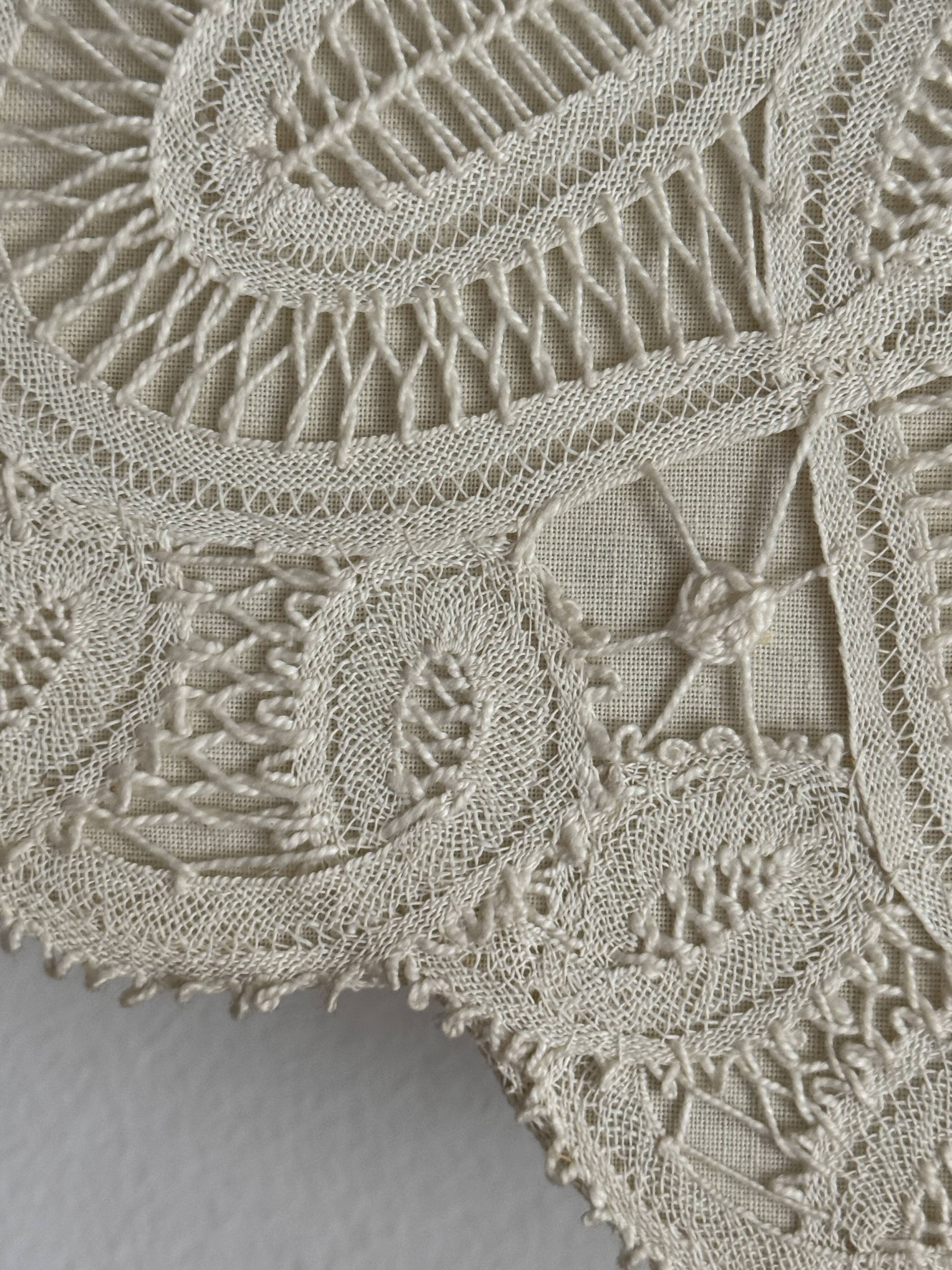 Textile Plafond /ceiling lamp, swedish modern, crochet, Flower shaped, 1940