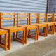 Set de 8 chaises en orme et paille Maison Regain