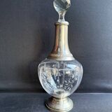 Cut crystal carafe with silver frame