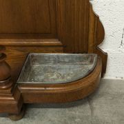 Napoleon III style walnut wardrobe, late 19th century, 3 mirrors, marble top, 8 coat hooks