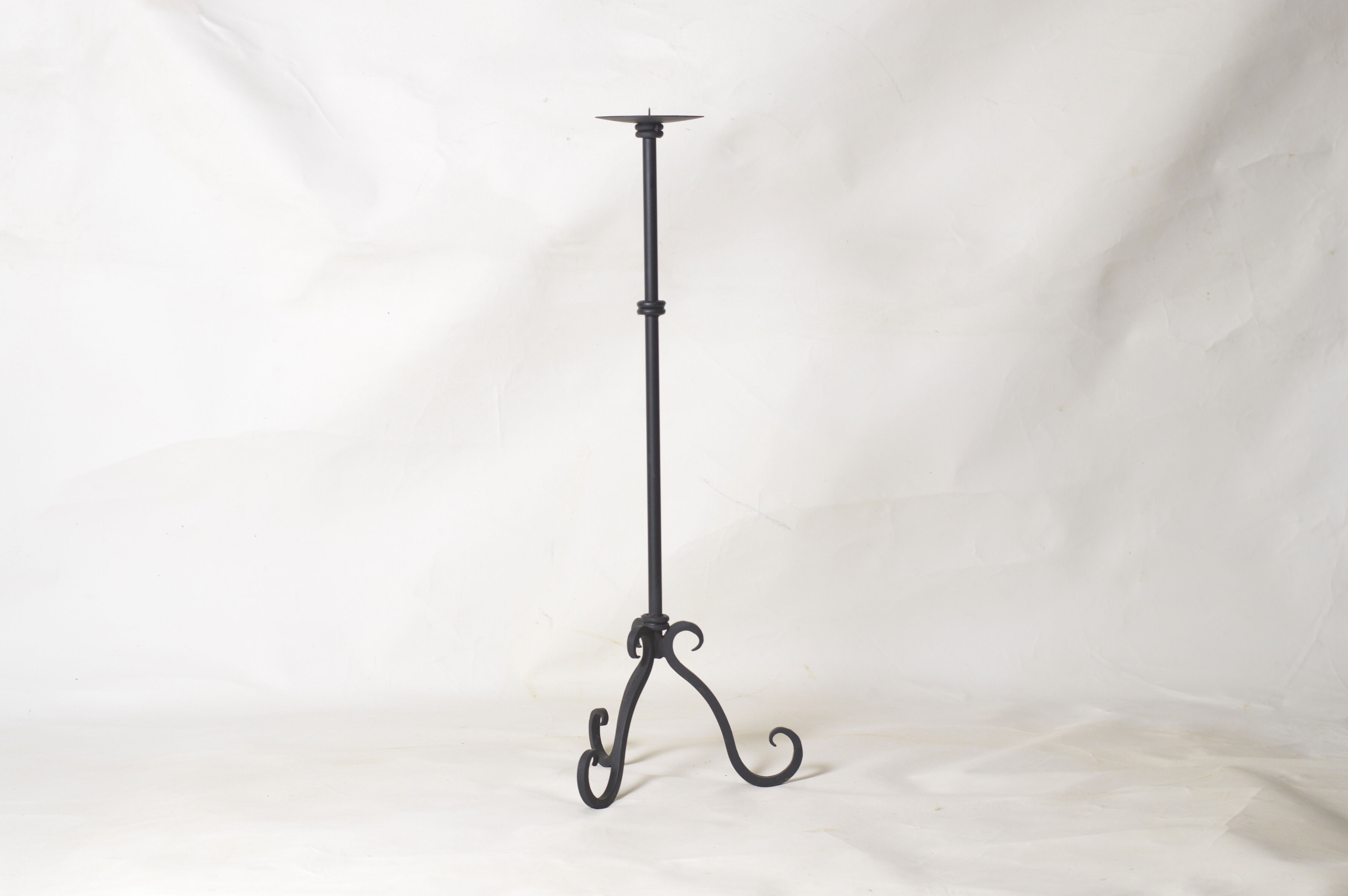 Brutalist iron candlestick, 1950s